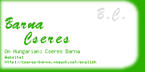 barna cseres business card
